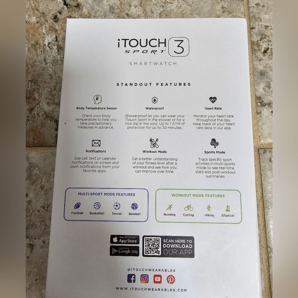 ITOUCH‎ SPORT 3 NEW Light Gray Camo Smart Watch - Picture 4 of 5